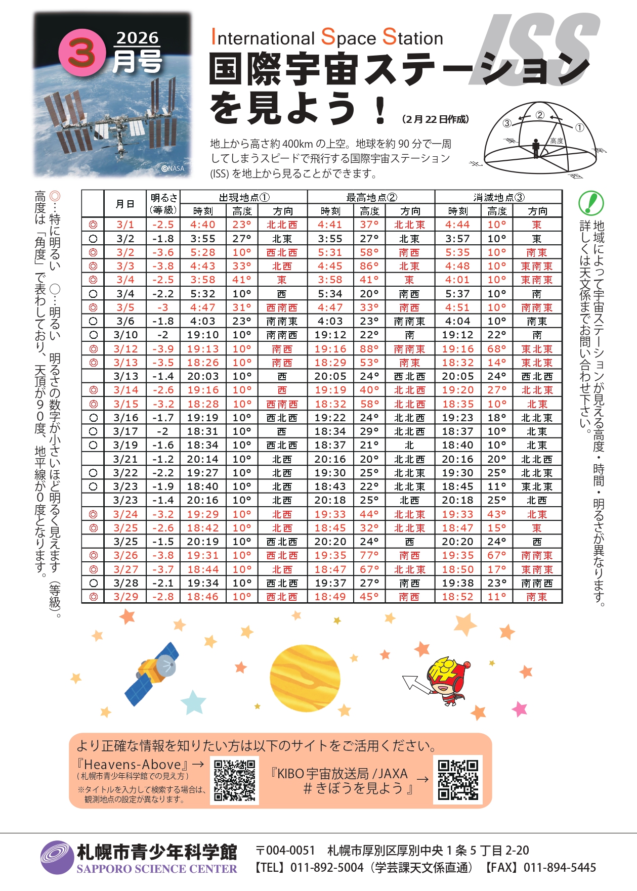 宇宙ステーションを見よう2026年3月号