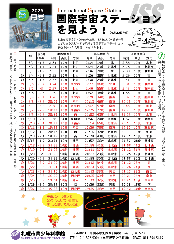 宇宙ステーションを見よう2026年5月号